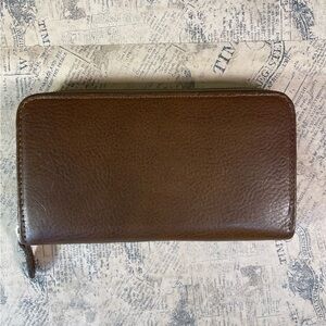 Neely Mack San Francisco zipper around brown leather wallet